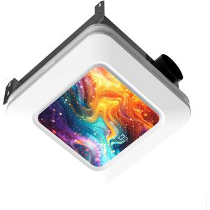 Hawkrown Bathroom Exhaust Fan with Light Humidity Sensor, Bathroom Fan with Humidity Sensor, 230 CFM 1.0 Sone Exhaust Fan, Venlitation Fan with 3CCT LED Light 7 LED Color, Remote Control Easy Install