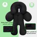 Pro Goleem Infant Car Seat Insert, Baby Head Neck Body Support, Soft Minky Newborn Car Seat Insert, 2-in-1 Reversible, Boys and Girls, Black