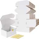 RLAVBL 6x4x3 Shipping Boxes Set of 50, White Corrugated Cardboard Box for Packing, Mailing, Business