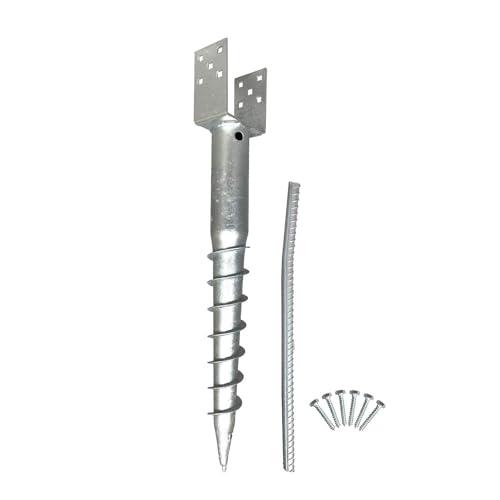 Ashman Ground Screw (1 Pack), No Dig, U-Model Screw in Post Stake - 27" Inch Long, Fits Standard 4x4 (3.5" X 3.5" Inch) Great for Mailbox Posts.