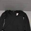 REORIA Women's Trendy Sexy Plunge Deep V Neck Long Sleeve Bodysuit Double Lined Going Out T Shirt Tops Black M