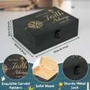 R HORSE Religious Confirmation Keepsake Box - Baptism Confirmation Gift for Teen Boy Girl, Wooden Engraved First Communion Keepsake Box with Lid, Christian Memory Holder for Jewelry Memento Photos