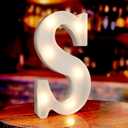 Marquee Letters S, Led Letter Lights, 26 Alphabet Battery Powered LED Light Up Name Sign, Decorative Lighted Standing Letters for Graduation Party Night Light Wedding Birthday Room Bar Wall Decor
