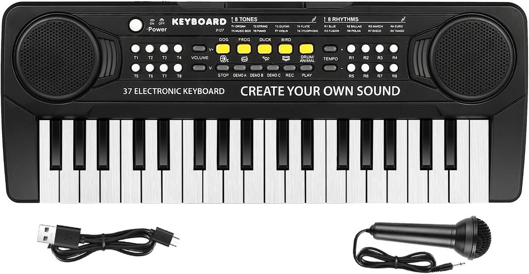 Kid Keyboard Piano - 37 Keys Piano Toys for Kids Beginners Electronic Pianos with Microphone Educational Musical Toy for 3 4 5 6 7 8 Year Old Boys Girls Gift