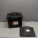 Pendaflex Portable File Box with File Rails, Simple Document Storage, File Bin for Home and Office, Hinged Lid with Double Latch Closure, Black, 3 Black Letter Size Hanging Folders Included (41742AMZ)