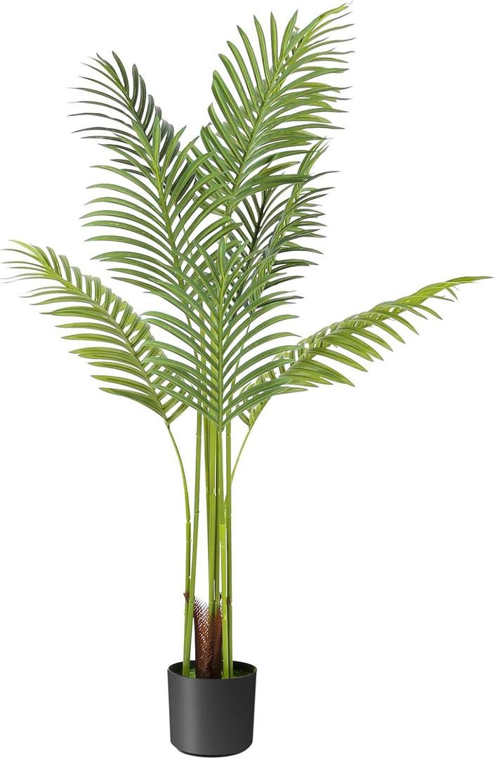 Artificial Bird of Paradise Plant Fake Tropical Palm Tree for Indoor Outdoor, Perfect Faux Plants for Home Garden Office Store Decoration (Palm Tree 120cm)