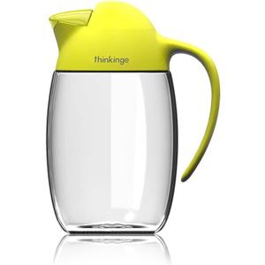 Olive Oil Dispenser Bottle with Auto Flip Cap, 21oz Leakproof Kitchen Cruet Container, Non-Slip Handle, Cute Penguin Design (Yellow)