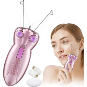 Geiserailie Threading Hair Removal for Women Electric Facial Hair Remover Tool Automatic Threader Machine Epilator Facial Threading Machine for Women Chin Upper Lip Arms Legs
