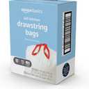 Amazon Basics Tall Kitchen Drawstring Trash Bags, Clean Fresh Scent, 13 Gallon, 80 Count (Previously Solimo)