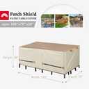 Porch Shield Patio Table Cover - Waterproof Outdoor Dining Table and Chairs Furniture Set Cover Rectangular - 108 x 70 inch, Light Tan & Khaki
