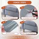 Linen Fabric Repair Tape 2 Pcs 8x12 Inch, Self Adhesive Couch Patch Repair Fabric Tape for Furniture, Linen Patch Kit for Couch, Carpet, Upholstery, Chair, Sofa, Cushion, Bag (Medium Grey)