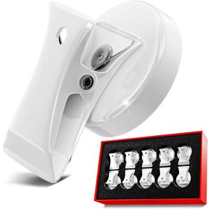 Magnetic Clips Pack of 10 - Premium Quality Super Strength Magnet Clips with Anti Scratch Pads - Make Notes, Remember Appointments and Hang Keys on Metal Surfaces - Heavy Duty (White)