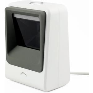 2D Barcode Scanner, Symcode Omnidirectional Hands-Free USB Barcode Reader Scanner for Mobile Payment Computer Screen Scan (White)