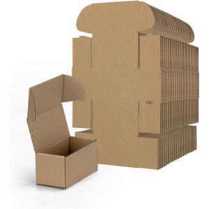 RLAVBL 4.6x2.2x2.2 Small Shipping Boxes Set of 100, Brown Corrugated Cardboard Box, Mailer Box