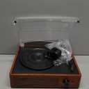 Vinyl Record Player Turntable with Built-in Bluetooth Receiver & 2 Stereo Speakers, 3 Speed 3 Size Portable Retro Record Player for Entertainment and Home Decoration (Brown)