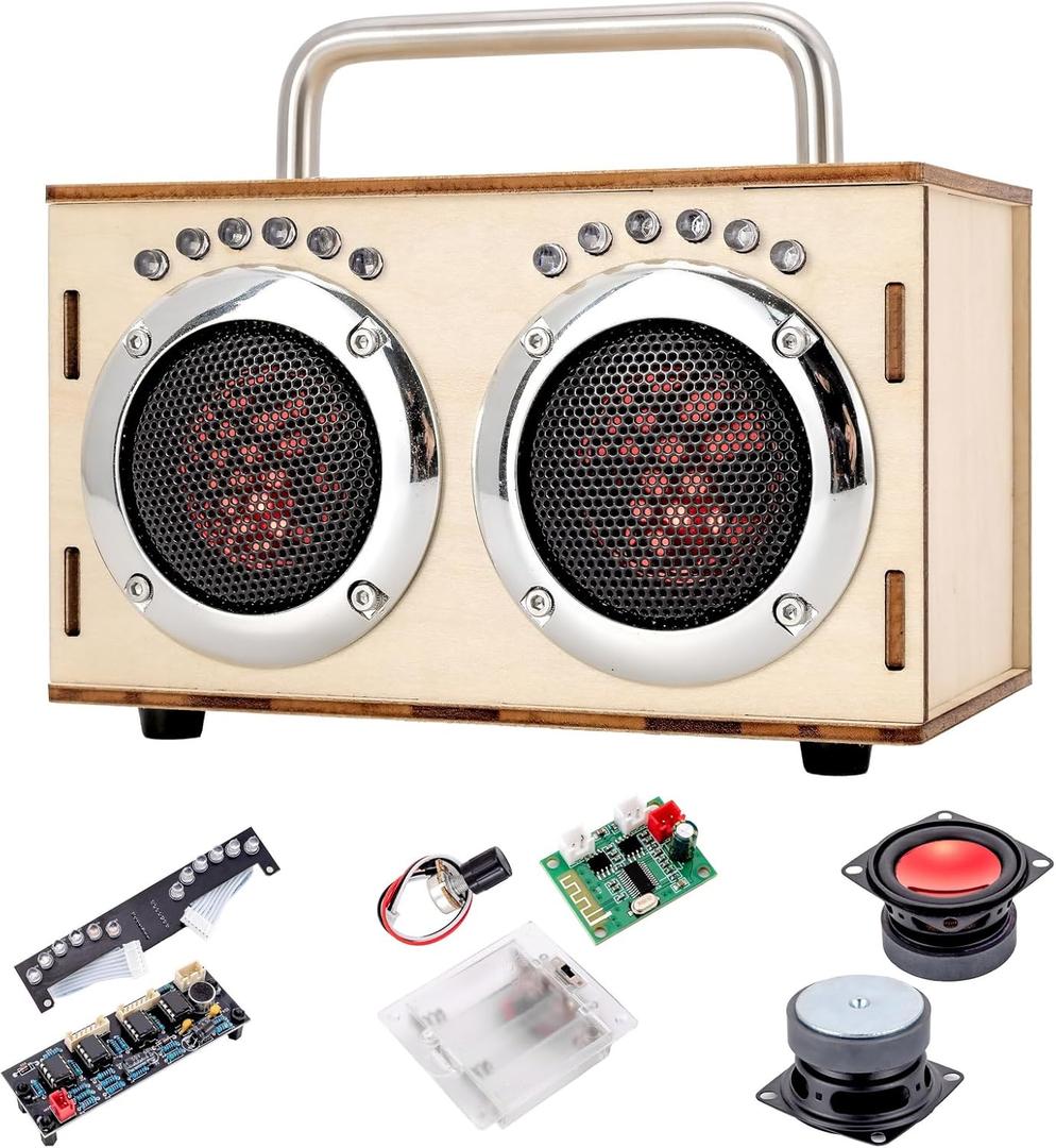 STEM Projects Kit for Kids & Adults Build Your Own Portable Wood Bluetooth Speaker Science Experiment Electronics Kit for Boys & Girls Ages 8-12 9 10 14 16-Chrome Graduation Gift