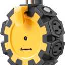 DEWENWILS Heavy Duty 8 Outlet Power Hub with Swivel Safety Covers, Outdoor Extension Cord Adapter, Resettable 15A Circuit Breaker, for Outdoor Lights, Holiday Decorations, Workshop, Jobsite, Garage