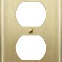 ENERLITES Duplex Receptacle Metal Wall Plate, Outlet Cover, Corrosion Resistant, Size 1-Gang 4.50" x 2.76", Stainless Steel 201, 7721-BB, Brushed Brass, Gold, Standard