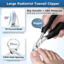 Nail Clippers for Seniors, Heavy Duty Ingrown Toenail Clippers with Long Handle Wide Jaw Fingernail Clippers and Slanted Nail Cutter for Thick Nail for Men Women Pregnant Elderly 5Pcs