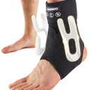 CAMBIVO Ankle Brace for Sprained Ankle, Adjustable Ankle Support with Compression Strap for Women & Men, Lace up Ankle Stabilizer for Achilles Tendonitis, Injury Recovery (Medium - Left) (Black (Left Foot))