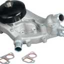 AW6009 Water Pump with Thermostat Compatible with Chevrolet Silverado Suburban 1500 2500 3500 GMC Yukon XL Hummer H3 Cadillac Escalade Isuzu Saab 4.8L 5.3L 6.0L 6.2L V8 Replace OE 19253263