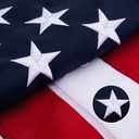 American Flags for Outside 5x8 Ft, Heavy Duty Outdoor US Flag with Waterproof Embroidered Stars, Sewn Stripes & Brass Grommets for High Wind, UV Fade Resistant
