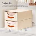 DIMJ Closet Organizers and Storage - Stackable Fabric Storage Bins with Drawers, Closet Shelf Organizer Clothes Storage for Bedroom, Living Room (3 Pack, Beige)