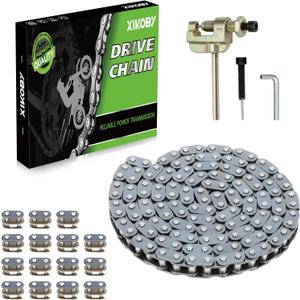 T8F Chain 134 Link Drive Chain Breaker Compatible with SYX Moto 50cc Dirt Bike Mototec SSR X-pro Coolster 47cc 49cc 2 Stroke Engine Pocket Rocket Pit Bike Mini ATV Quad 4 Wheeler Go Kart Parts