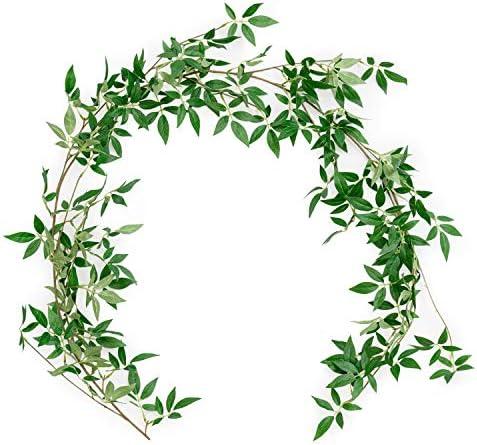 Ling's moment 6ft Rosa Banksiae Artificial Garland, Silk Laurel Leaf Vine for Wedding Arch, Table Centerpiece & Event Decor, Faux Greenery Filler for Elegant Arrangements