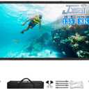Projector Screen and Stand,JWSIT 135 inch Outdoor Movie Screen-Upgraded 3 Layers PVC 16:9 Outdoor Projector Screen,Portable Video Projection Screen with Carrying Bag for Home Theater Backyard