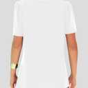 Agnes Urban Womens Tops Dressy Casual Short Sleeve Shirts Summer Loose T Shirts Trendy Tops Pleated Tunic Blouses (White, XL)