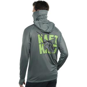 KastKing Sun Tamer Performance Fishing Hoodie, UPF 50 Sun Protection Shirt, Built-in Neck Gaiter, HYDROCOOLING Cooling Fabric (Gray, XL)
