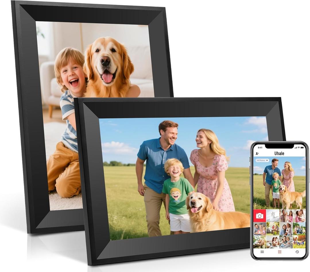 Uhale Digital Picture Frame 10.1 Inch HD Touch Screen Digital Photo Frame WiFi Enabled,16GB Storage,Auto-Rotate,Free Photo and Video Sharing to Family & Friends via The app (Black)