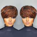 Pixie Cut Wig Human Hair Short Pixie Cut Wigs for Black WomenHuman Hair Glueless Pixie Wig Short Layered Brazilian Virgin Human Hair Wigs For Women Color F1B33