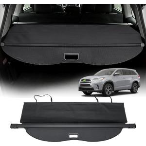 Powerty Cargo Cover for 2014-2019 Toyota Highlander Accessories, Trunk Cover Retractable Trunk Shielding Shade Cargo Luggage Cover No Gap