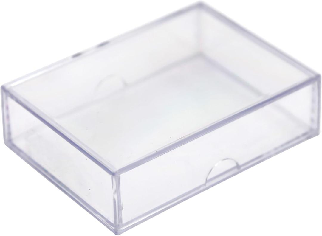 10 Pack Clear Acrylic Card Storage Boxes with Lids  3 1/2" L x 2 1/2" W x 1" H Baseball Card Storage Box, Sports Card Boxes, Magic Card Storage Box and Playing Card Case  Made in USA