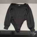 Avidlove Women Puff Long Sleeve Bodysuit Mesh Square Neck Thong Sexy Body Suits Double Lined Leotards Size S