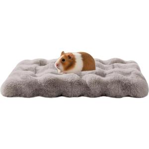 Guinea Pig Bed Faux Fur Rabbit Bed Bunny Beds Plush Hamster Bedding Mats Soft & Warm for Indoor Small Animal Bed (Chinchilla Hedgehog Ferret) Grey 10111 Inch