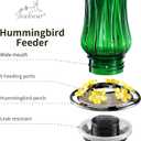 Jealoeur Hummingbird Feeder for Outdoors Hanging, 18 OZ Humming Birds Feeders with 6 Bee Guard Feeding Ports & Built-in Ant Moat, Easy to Clean, Durable Outdoor Garden Decor (Green 1 Pack)