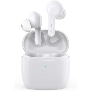EarFun Air True Wireless Earbuds, Bluetooth Earbuds with 4 Mics, Sweatshield IPX7 Waterproof with Volume Control, USB-C Fast Charge, in-Ear Headphones with Wireless Charging, Deep Bass, 35Hrs, White