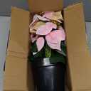 ZYZEV 14" Poinsettias Artificial Christmas Flowers 9 Heads Faux Poinsettia Plants for Home Porch Garden Office Indoor Outdoor Christmas Decorations Pink