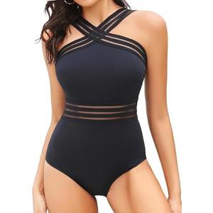 Tempt Me Women Crisscross One Piece Swimsuit Tummy Control Bathing Suit Front Crossover Swimwear XXL