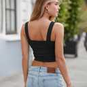 Abardsion Women's Sexy Sleeveless Skinny Basic Strappy Crop Tank Tops (Green, XS)