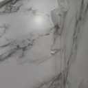 ALBAD 46.4" Round Dining Table, Mid Century Modern Round Dining Room Table for 4-6 with Metal Legs, Easy Assembly Coffee Table, Space-Saving Design for Kitchen and Dining Room (Marble)