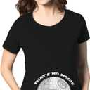 Crazy Dog Maternity Thats No Moon Cute T Shirt Funny Pregnancy Announcement Baby Bump Tee Funny Graphic Pregnancy Tee Cool Movie Short Sleeve Funny Maternity Shirts Black XXL