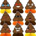Funny Poop Party Decorations Table Centerpieces, 9 Pcs Cute Poop Honeycomb Centerpieces for Adults Kids Birthday Party Decorations, Retired 50th 60th 80th Party Favors Decor Supplies