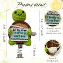 20th Anniversary Wedding Gift, Crochet Turtle Car Bobblehead with Scented Bag, 20 Year Wedding Anniversary Keepsake for Couple, Traditional 20th Anniversary Car Dashboard Gifts for Couple