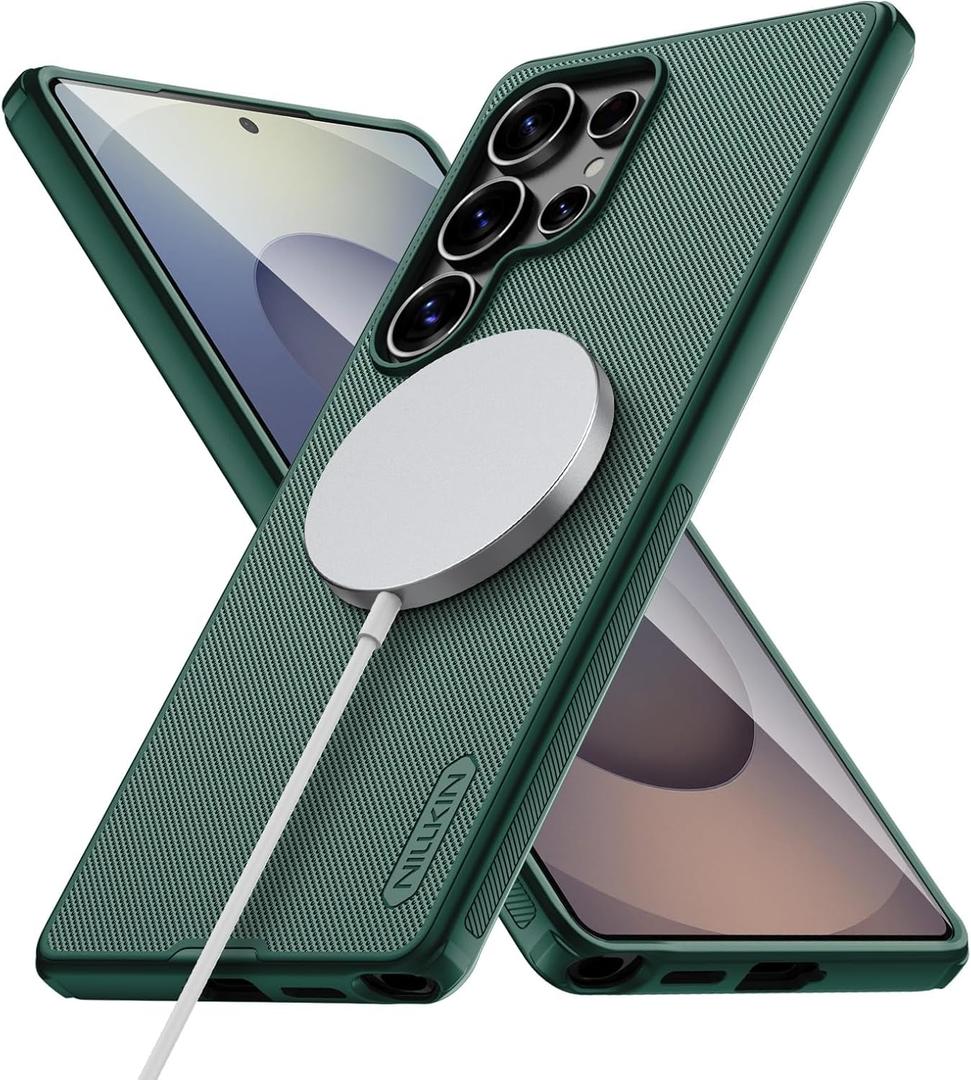 Nillkin Magnetic Shockproof for Samsung Galaxy S25 Ultra Case Magsafe, [Military-Grade Protection] [Anti-Scratch & Slip] [Compatible with MagSafe] Slim Case for Galaxy S25 Ultra Case Magsafe, Green