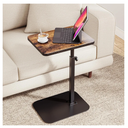 ELYKEN TV Tray Table, C-Shape Couch Desk, 360° Swivel Side Table Height Adjustable, Laptop Stand for Couch Recliner, Small Bedside Tables, Rustic Brown