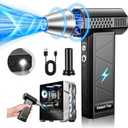 Compressed Air Duster, 380000RPM Electric Air Duster with LED Light, 4-Gear Adjustable Mini Handheld Air Blower Jet Turbo Fan Jet Dry Blower Rechargeable Air Blower Duster for Keyboard Car Home